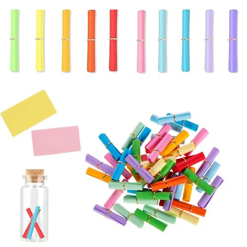 Lot de 100 Souhaitant Défiler Papier, Message Lettre Capsule, Message Dans Une Bouteille, Papier Message Wish, Wishing Paper Scrolls, Rouleaux de Papier à...