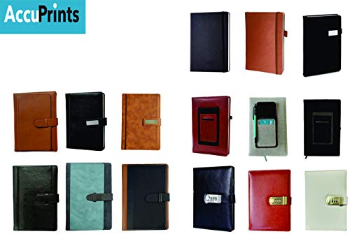 Image of AccuPrints A5 Notebook with PU Leather Belt Lock Pages 200 for Office