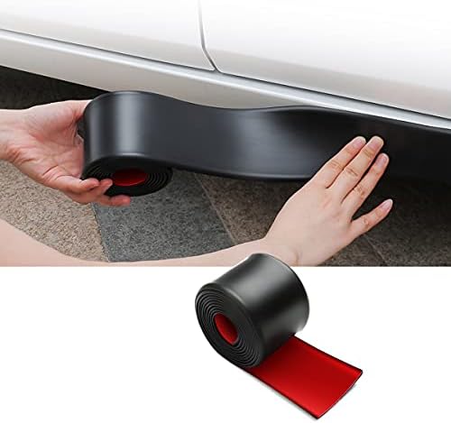 13ft*3.15in Side Skirts for Cars Universal,Side Skirt Cars Protector Anti-Scratch,Universal Rubber Anti-Scratch Side Skirts Edge Guards.Protector for Sedans, Truck, SUV Bumper Protector(Black)