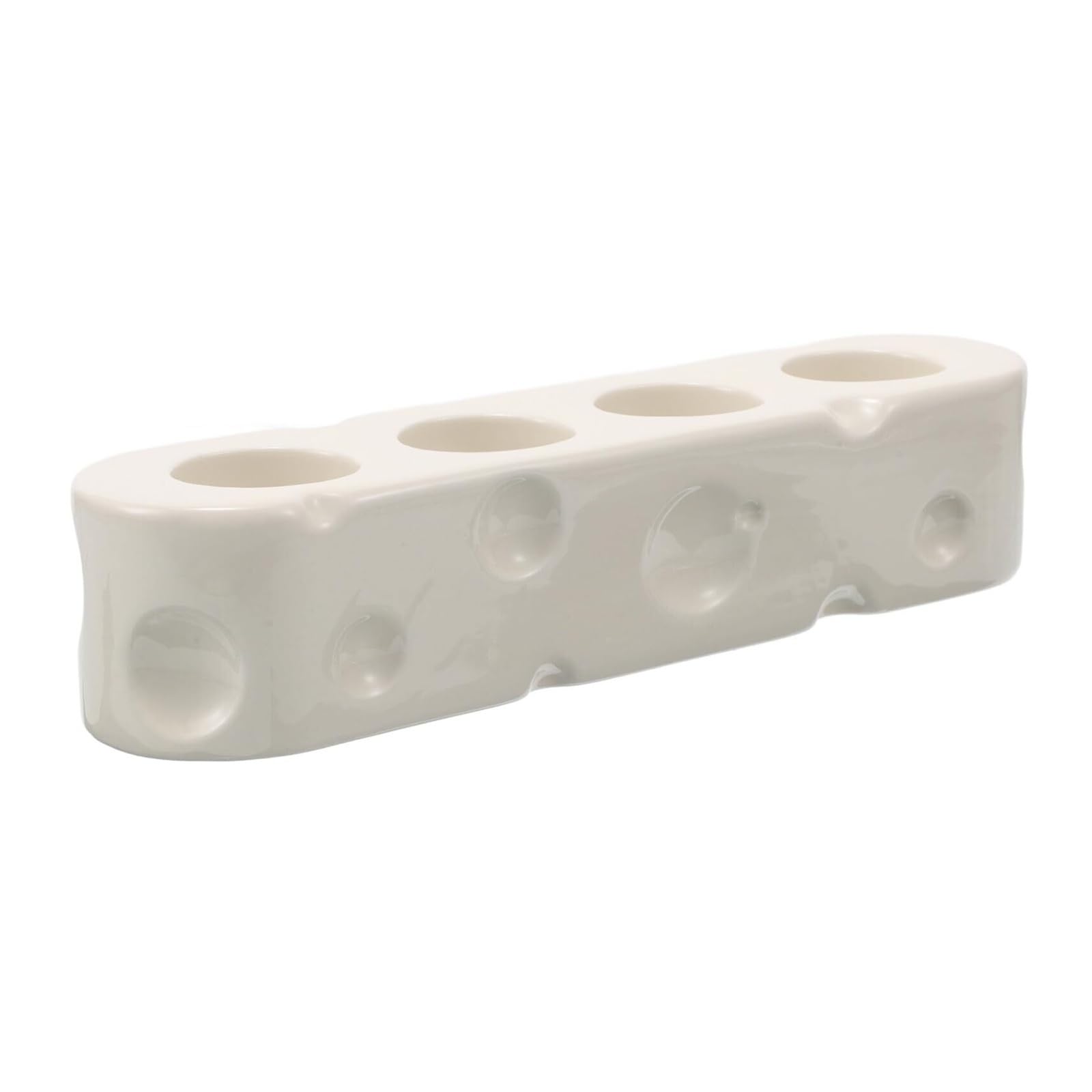 Makeup Brush Holder Ceramic Toothbrush Holder 4 Slots Toothpaste Stand Bathroom Vanity Organizer Countertop Drainage Tray Toothbrush Organizer