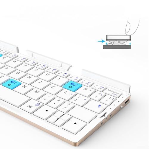 Teclado plegable inalámbrico portátil recargable con soporte magnético de bolsillo 4