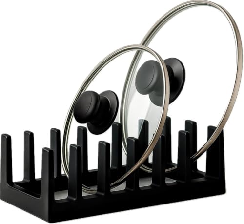 BOAA Fresh Support de couvercle de casserole, rangement de cuisine, porte-vaisselle pour tiroir (noir pur)