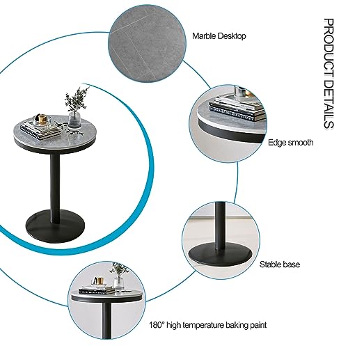 Table basse de hauteur de comptoir ronde 55 cm avec piètement chic - 5
