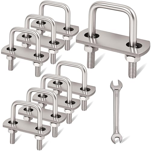 Image of 8 Pcs M6 Square U Bolts 1 Inch Wide, 1 /4 inch x 1 inchW x 1-3 /4 inchL