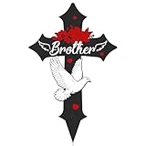 Rngmsi Decoraciones de cementerio de cruz para tumba, marcadores de tumba para cementerio para