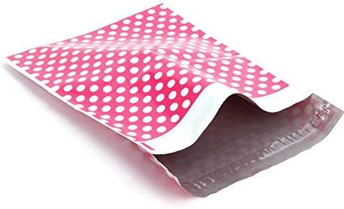 50PCS Polka Dot Mailing Postal Bags Strong Plastic Polythene Self Seal Packing Packaging Postage Mail Sacks Envelopes (Pink, 6" x 9"(152mm x 228mm))