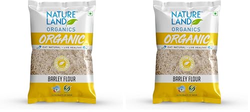 Image of NATURELAND ORGANICS Natureland Organic Barley Flour /Jau Flour 500 Gm - Healthy Organic Flour (Pack of 2)