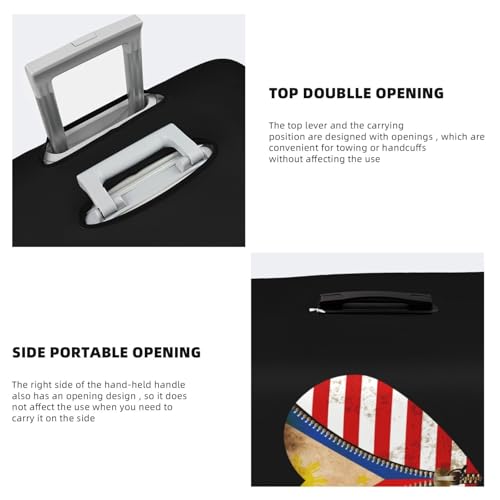 Travel Luggage Cover Vintage America And Philippines Flag 3 Fashion Washable Baggage Suitcase Protector Fit For Luggage X-Large4