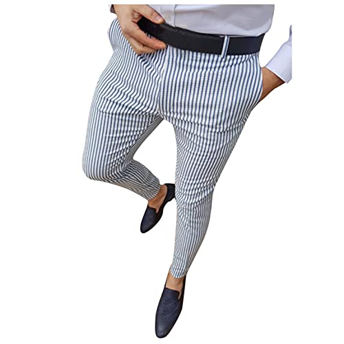 Herren Chino Hose Nadelstreifen Business - Slim Fit Büro Hose Elegant & Atmungsaktiv