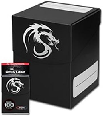 BCW Large Black Deck Case | MTG Commander Deck Case Holds 100 Sleeved Cards | Durable, Matte Finish for TCG, MTG, & Pokemon | Secure-Fit Lid & Divider