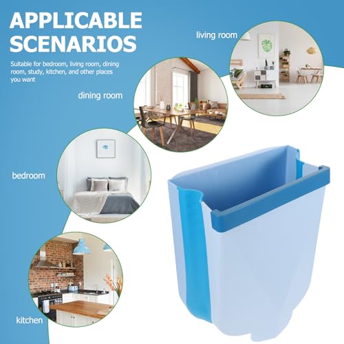 Bote de basura plegable para pared azul miniatura 4
