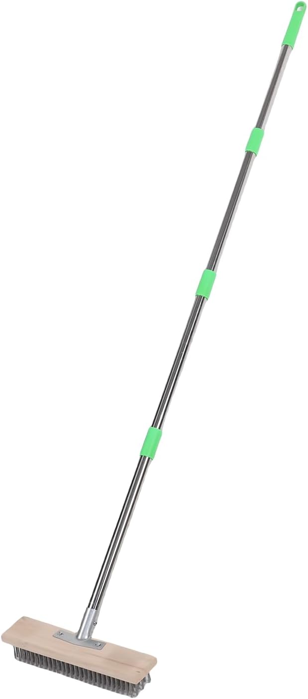 Generic Adjustable Length Stainless Steel Wire Deck Scrub Brush for Moss on Terrace and Grouting Lines