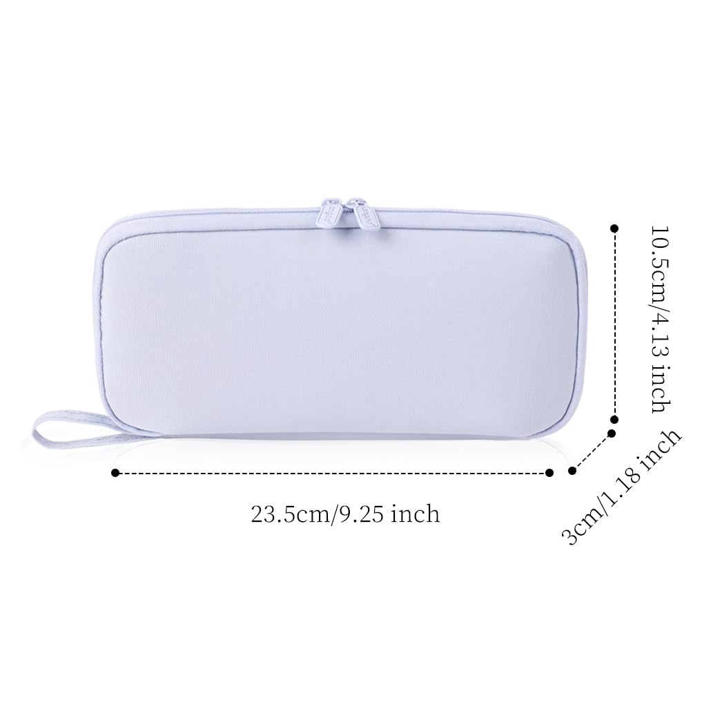 iSuperb Pencil Case Large Capacity Student Pencil Bag Canvas Pencil Pouch Girls Women Stationery Storage Bag Double Zipper Pencil Organizer High School Office Students Teens Adults (Blue) - Image 3