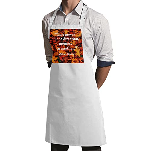Tablier cuisine blanc Fabulous avec message motivation William Gibson Time Memory