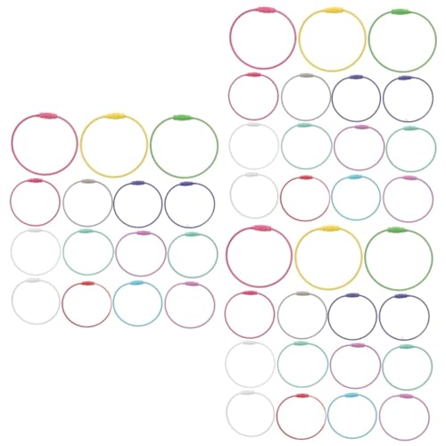 Beavorty 3 Set Portachiavi Con Fune Anello Di Filo Portachiavi in ​​filo Metallico Keychain Del Supporto Chiave Bagaglio Inossidabile Cerchio Metallo 15 Pezzi*3