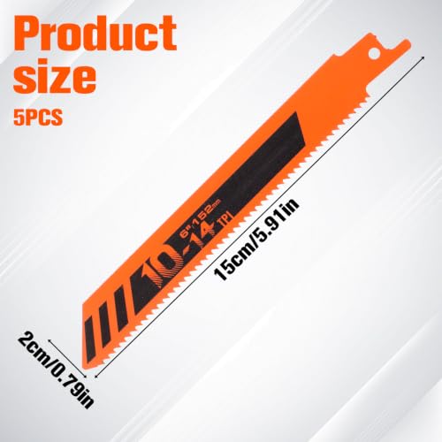 Zelphvt 6-Inch 14TPI Sawzall Blades
