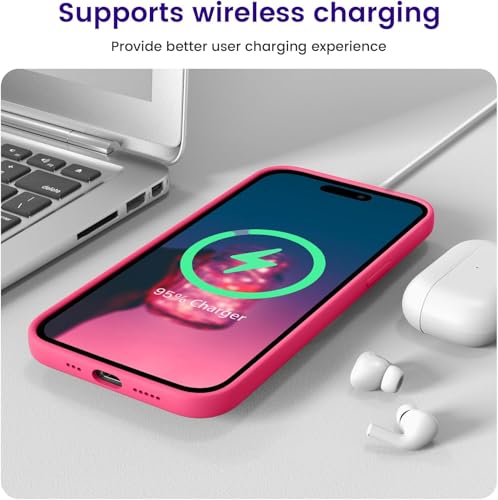 Image of Elzzi Microfiber Candy Case Compatible for iPhone 14 PRO, Shockproof Slim Back Cover Liquid Silicone Case (Hibiscus)