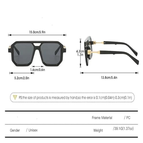 Lunettes de soleil carrées rétro unisexes à double faisceau - 2