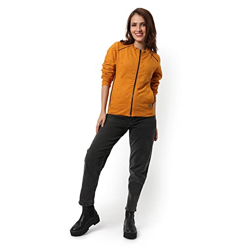 Image of PINACOLADA Women's Colorblock Sweatshirt with Ribbed Hem for Casual Wear | Low-High Neck | Long Sleeve | Button Closure | Cotton Sweatshirt Crafted with Comfort Fit for Everyday Wear