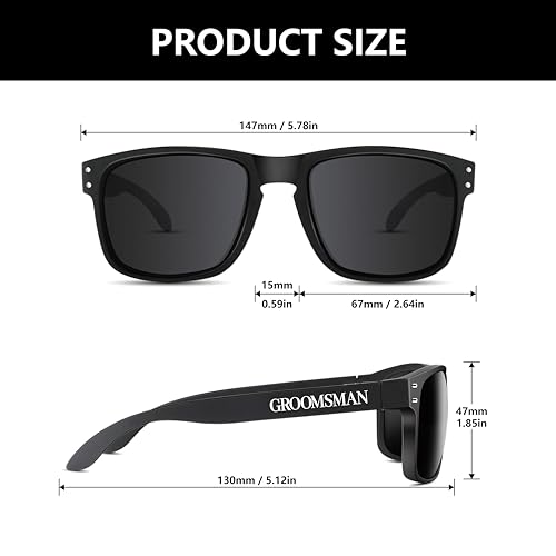 LADY&HOME Bachelor Party 7pcs Wedding Sunglasses for Groom, Best Man, Groomsmen Gifts Wedding Favor2