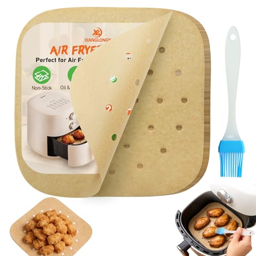 200 Fogli Carta Forno per Friggitrice ad Aria, Forati 20 cm Non Sbiancati