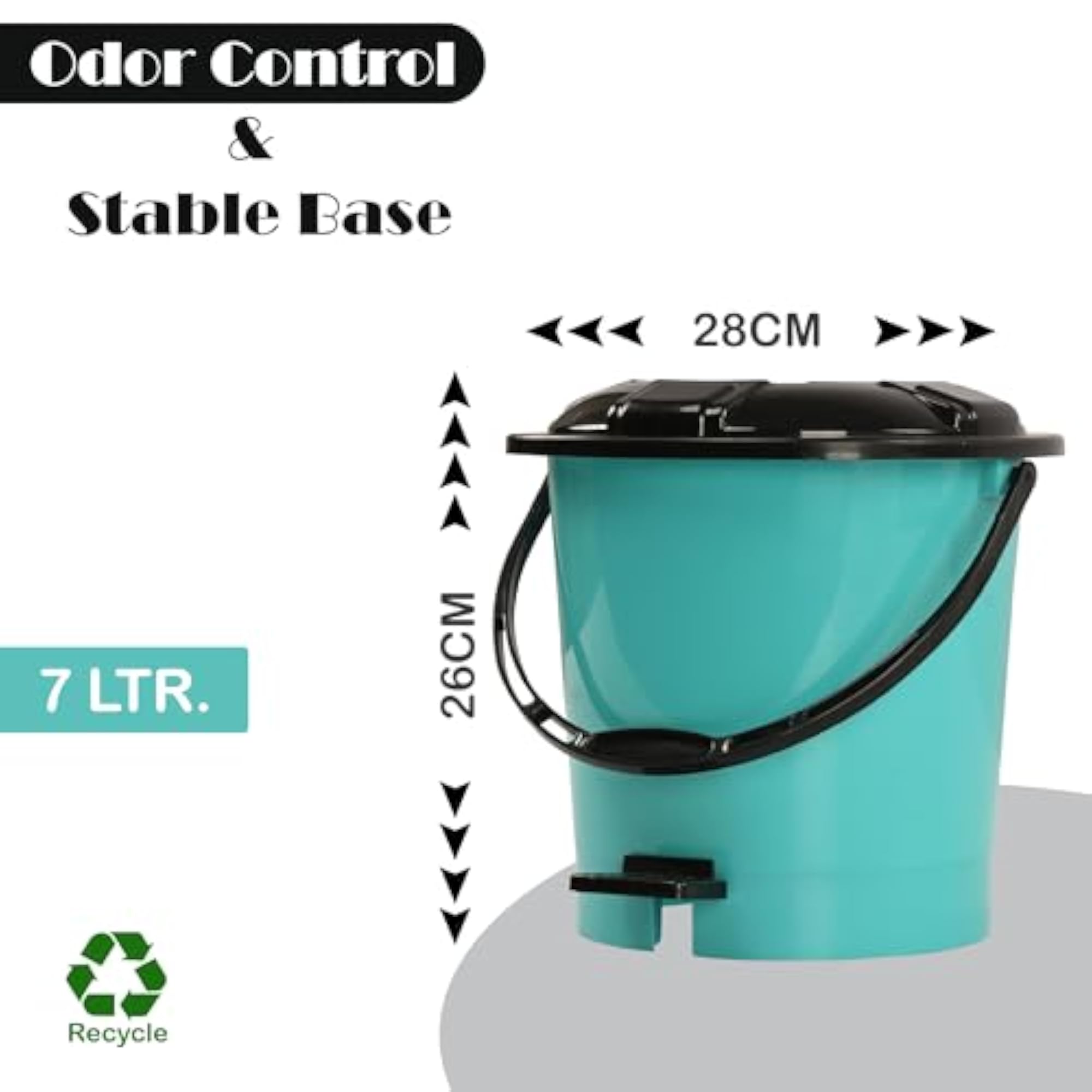 5 Liter Pedal Dustbin for Bathroom & Kitchen, Black Dhakan