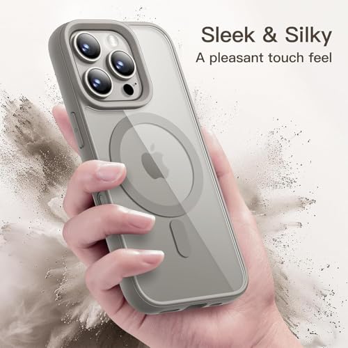 DIZORO Compatible iPhone 16 Pro Case,Compatible with MagSafe, Non Yellow Military-Grade Drop Protection & Hard PC Back Cover Slim Transparent Anti-Scratch Shockproof Phone Case - Natural Titanium 6 41tyBCDz3kL