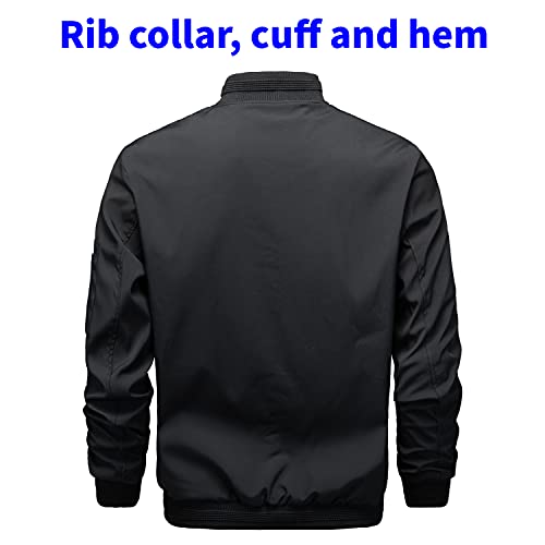 TLZC Men's Lightweight Bomber Jacket Windbreaker Slim Fit Active Coat Outerwear2