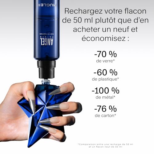 MUGLER ANGEL ELIXIR Eau de Parfum Rechargeable, Parfum pour Femme Boisé Floral, Parfum Féminin