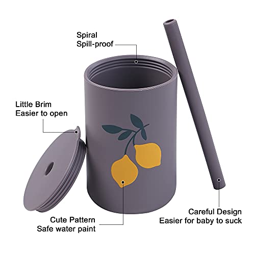Silicone Toddler Mini Training Cup,Baby Small Straw Cup For Boy And Girl,Sippy Cup,Bpa-Free,Unbreakable, 6+ Months (Lemon) #TOP2