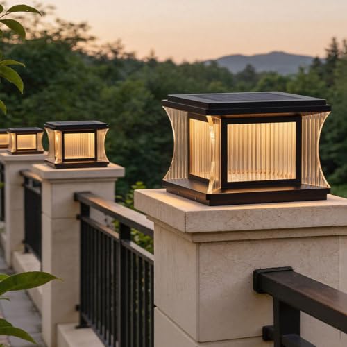 Farolas solares de aluminio para iluminar y decorar el jardín de forma moderna 3
