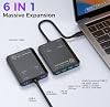 Hub de salida de video USB C de 10Gbps, adaptador multipuerto USB C 6 en 1, 4K 60Hz | Divisor USB C con PD de 100W, salida de 18W, 4 puertos USB 3.2 Gen2 (3C+1A), para MacBook Pro/Air, iPad Pro, Mac Mini y más 4