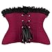 Jutrisujo Underbust Corset Top Bustier Women Lace up Boned Gothic Waist Trainer Fashion Plus Size Wine Red XXS