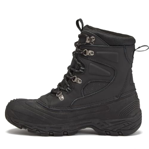 Image of LONDON FOG Breckenridge Waterproof Mens Winter Boots - Leather Insulated Mens Snow Boots - Grey, Black or Brown - Men Medium or Extra Wide Widths Size 7 to 15