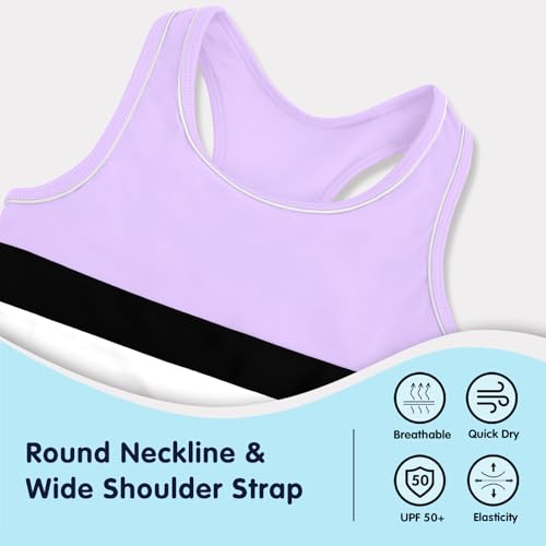 Image of Girls Tankini 2 Piece Swimsuit Racerback with Shorts Quick Dry Bathing Suit for Girls 3-14Y
