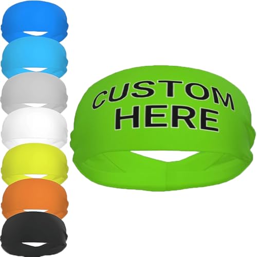 Image of Custom Sports Headband Custom Sweatband Bandana Add Your Image Logo Text Number. Bulk Custom Men Or Women Moisture Wicking Ventilate Elastic ﻿Headband