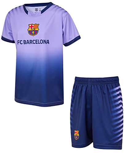 F.C. Barcelona Ensemble Maillot + Short Barça - Collection Officielle FC Barcelone - Enfant - 10 Ans