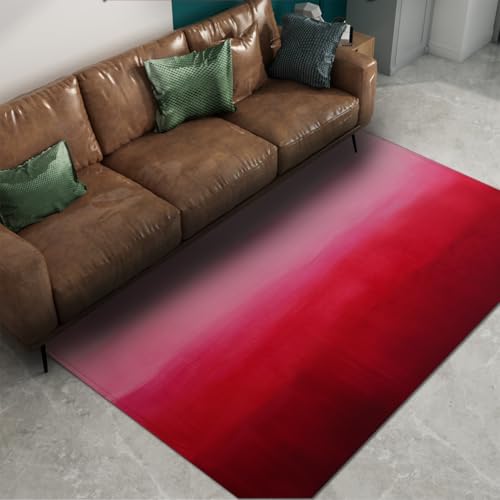 Carpette rose rouge à poil bas doux avec dégradé de couleurs