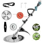 Cordless Strimmer for Makita Batteries with 4 Blade Types Brushless Graden Strimmer with Weed Brush (without Battery)