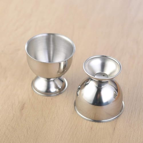 2 Pcs Silver Stainless Steel Egg Cups Holders Egg Tray for Soft Boiled Eggs Kitchen Tool Egg Cups Dishware and Serving Pieces - Image 4