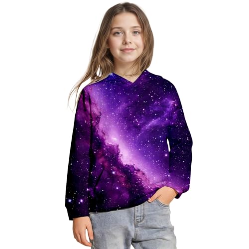 Sweat à capuche galaxie pour garçon et adolescent avec poche style décontracté
