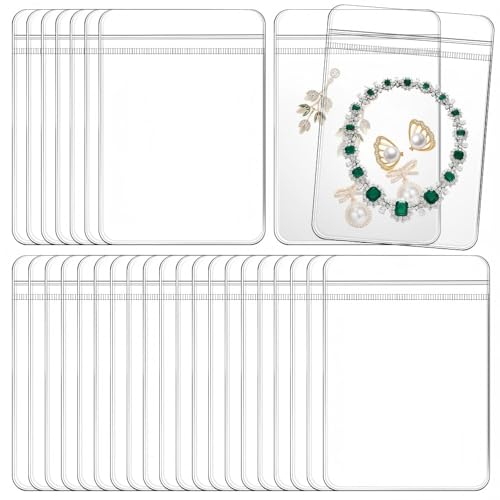 Image of 30Pcs Jewelry Storage Bags, Resealable PVC Clear Jewelry Bags Plastic Jewelry Pouches with Self-Sealing Zipper, Anti-Tarnish Bags for Rings, Earrings, Bracelets, and Small Jewelry Packaging