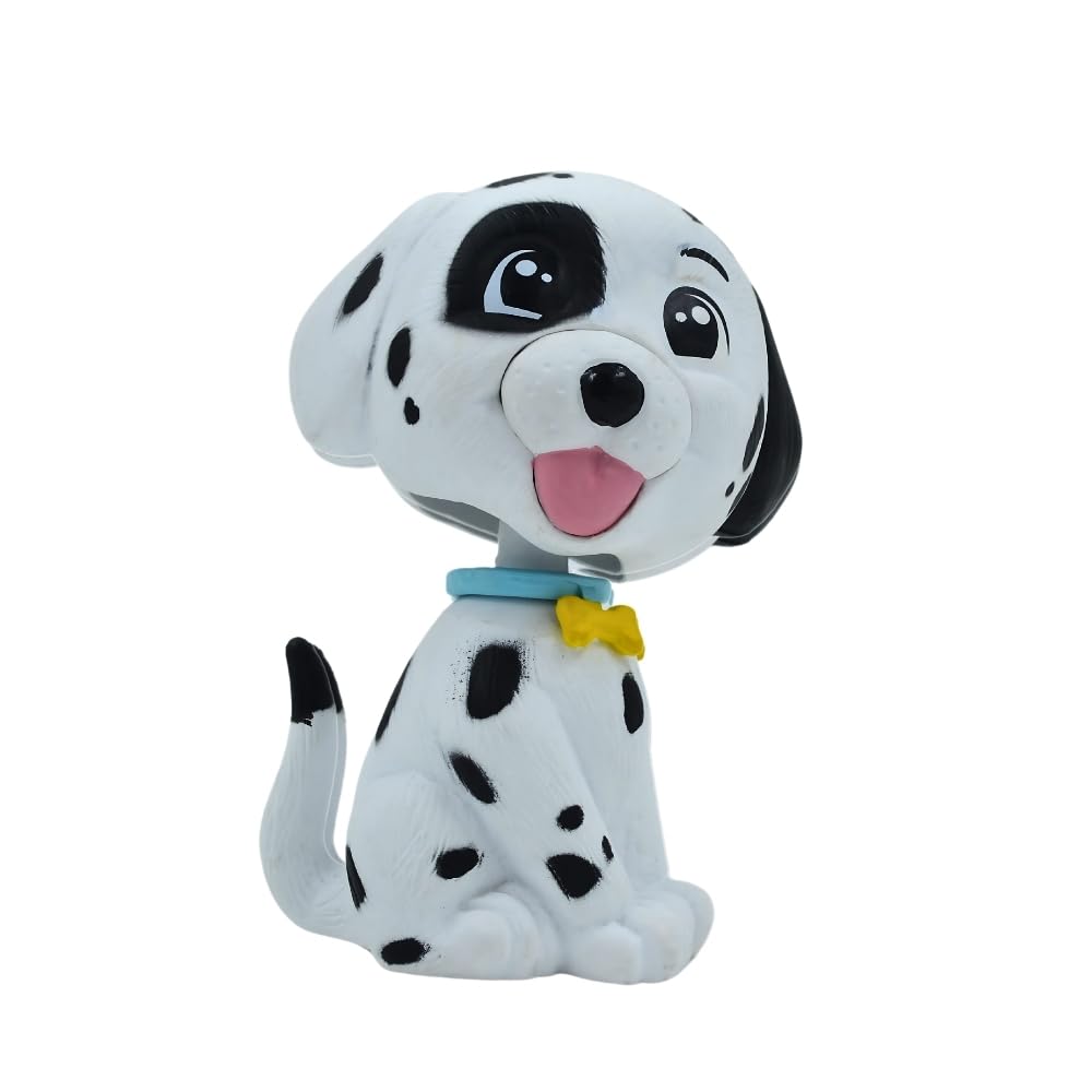 Car Dashboard Decoration Items – Cute Bobble Head Dog | Car Dashboard Accessories Toy | Fun Car Decor Accessories & Showpiece for Dashboard, Desk, Office, Study Table, Home Decor (White Black)