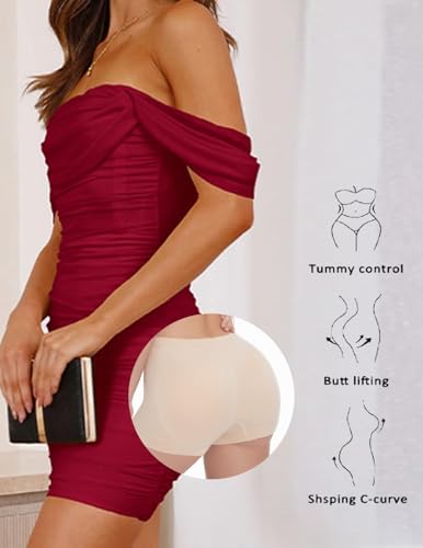 Image of Zimi Collection Tummy Control High Waist Butt Lifter Panties Padded Underwear for Women Hip Enahncer Body Shaper Boyshort