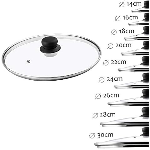 KADAX Tapa de Cristal para Sartén, Cacerola, Ollas (24cm) Cover