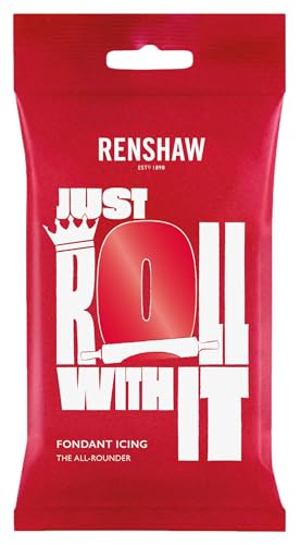 Renshaw Poppy Red Just Roll With It Fondant Icing 250 g (Pack of 1) - Ready to Roll Icing for Cakes