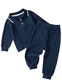 JiAmy Jungen Freizeit-Set Langarm-Shirt mit Elastischer Bund Hose Weiches Lounge Spieloutfit 1-6 Jahre