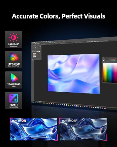 undefined KTC 24.5 Inch 300Hz Gaming Monitor - FHD 1080P Fast IPS PC Monitor Gaming 1ms, Adaptive Sync, HDR, 240Hz Monitors Gamer with Display Port1.4x1 HDMI 2.0x2, 119% sRGB, VESA Mount, DP Cable, H25Y7 の商品画像 4