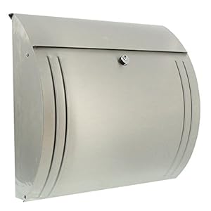 Burg-Wächter roestvrij stalen brievenbus met openingsstop, A4-inworp-formaat, EU-norm EN 13724, roestvrij staal, Modena…