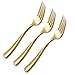 130 Gold Plastic Forks | Heavy Duty Plastic Silverware Forks | Fancy Plastic Cutlery | Elegant Disposable Forks Pack | Bulk Disposable Flatware | Plastic Utensils Set | Disposable Silverware Cutlery